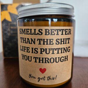 NIB 'Get Well' Lavender Soy Candle, 'Smells Better Than the SH!# Life is ...'